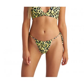 Blu4u γυναικείο μαγίο bottom brazilian animal print σε neon κίτρινο χρώμα. Κοφτό brazilian με κορδόνια στο πλάι και σούρα στο επάνω μέρος  24365236-16